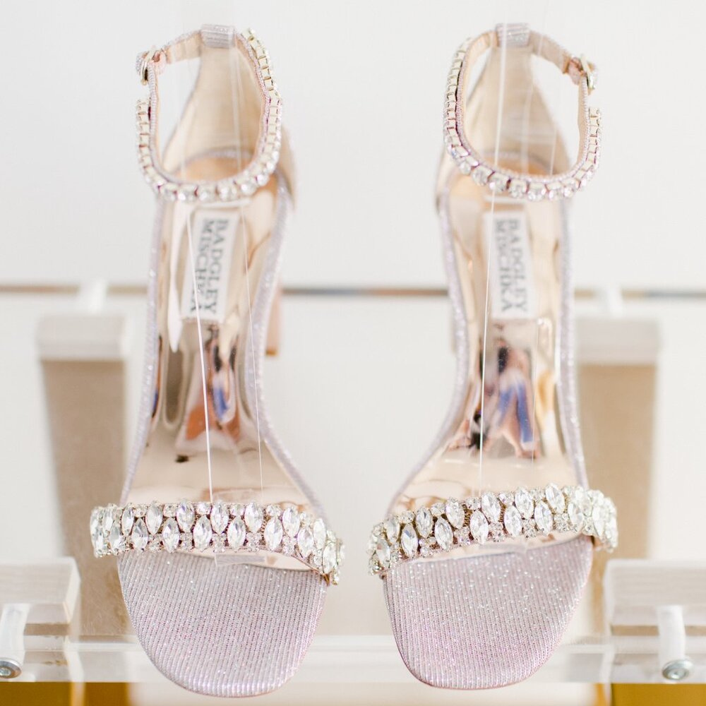 Badgley Mischka Harriet Rose Gold Block Heel Sandals 5.5 New in Box - Picture 13 of 15